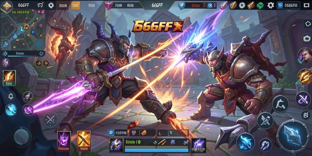 Gameplay seru dalam arena MOBA 666FF.
