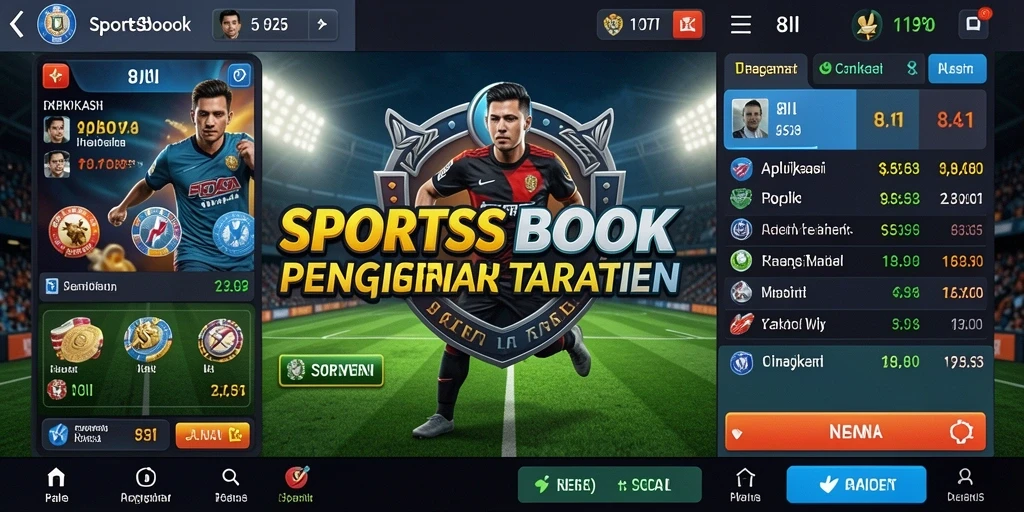 Screenshot gameplay 8II menampilkan fitur Sportsbook yang menarik.