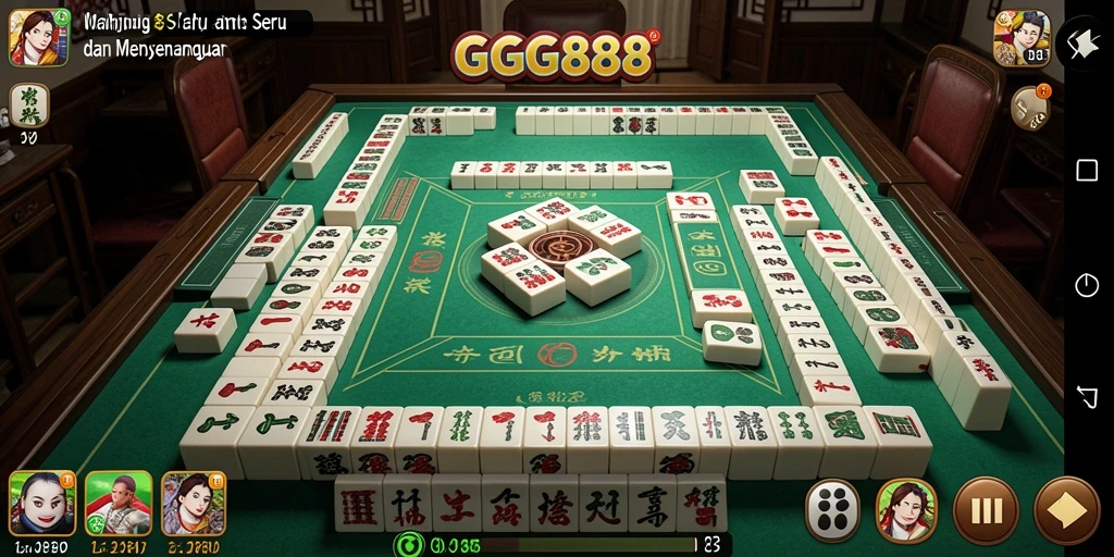 Tampilan gameplay GGG888 dengan grafik dan ubin Mahjong yang menarik.