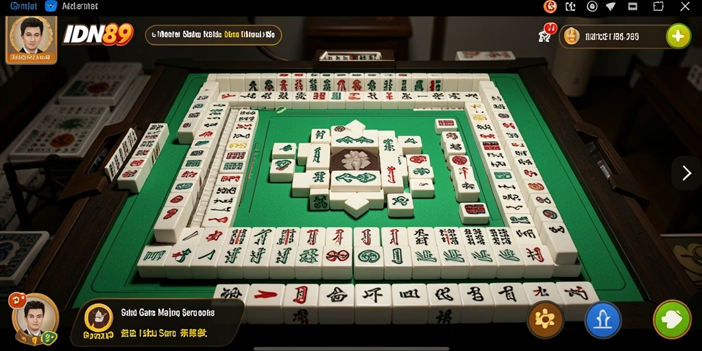 Tampilan screenshot IDN89 menunjukkan gameplay Mahjong yang mendebarkan.
