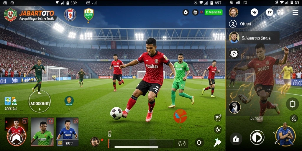 Screenshot JABARTOTO menampilkan aksi pertandingan sepak bola yang mendebarkan.