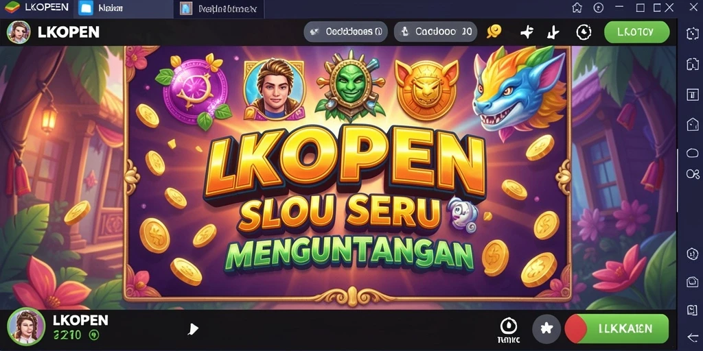 Screenshot utama LKOPEN menampilkan gameplay slot yang menawan