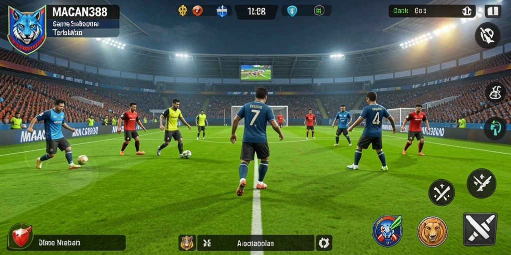 Tampilan gameplay menarik dalam permainan sepak bola MACAN388.