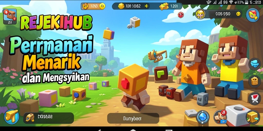 Screenshot menunjukkan gameplay seru REJEKIHUB dengan puzzle menantang.