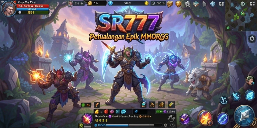 Gameplay seru dalam SR777 yang menampilkan aksi MMORPG yang mendebarkan.