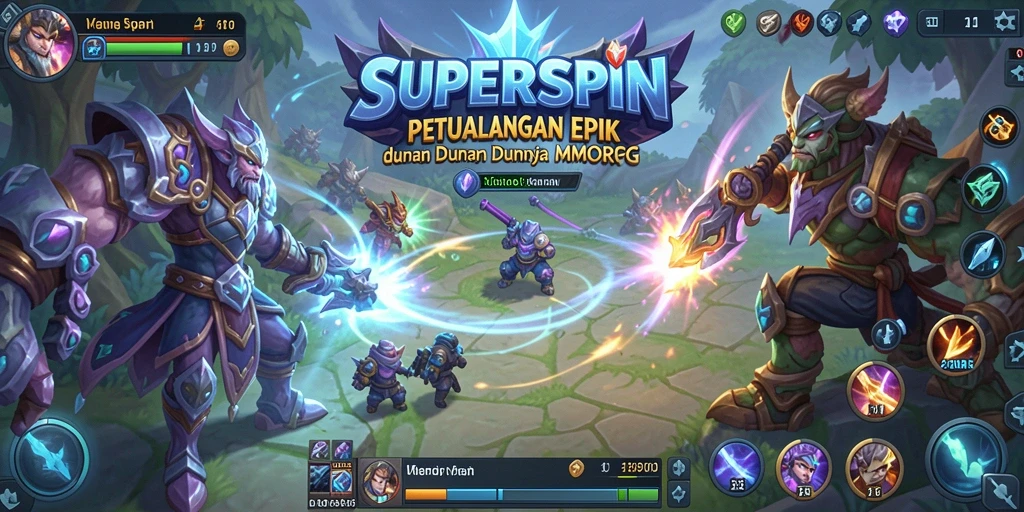 Tampilan utama grafik SUPERSPIN yang menakjubkan dalam gameplay MMORPG.