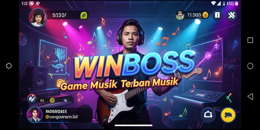 Screenshot WINBOSS menampilkan gameplay musik yang seru dan interaktif.